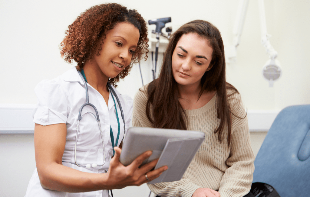 A doctor and a young patient