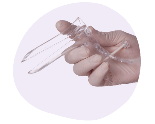 A hand holding a speculum