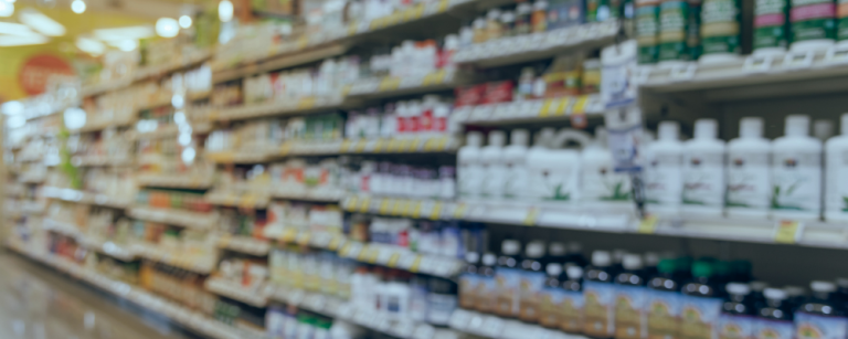 Shelves in a pharmacy