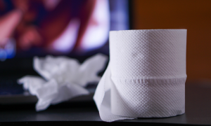 Tissues used after a person masturbates