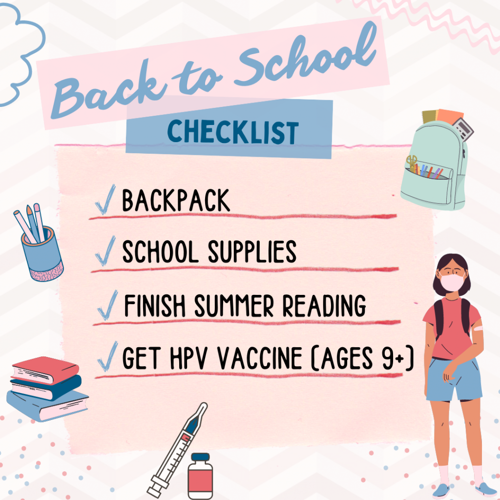 Back to school checklist