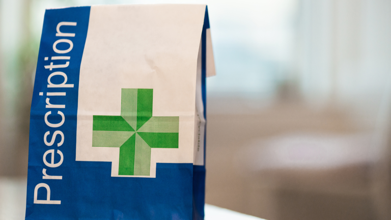 A prescription bag